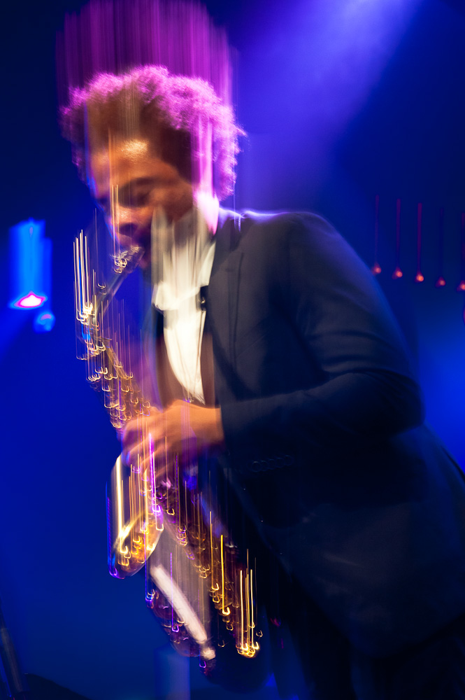 Photographie d'un saxophoniste à Jazz en Tête.